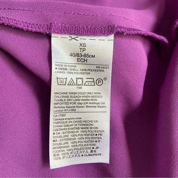 BANANA REPUBLIC Wrap Front Flutter Sleeve Dress Purple Size XS - Picture 9 of 10